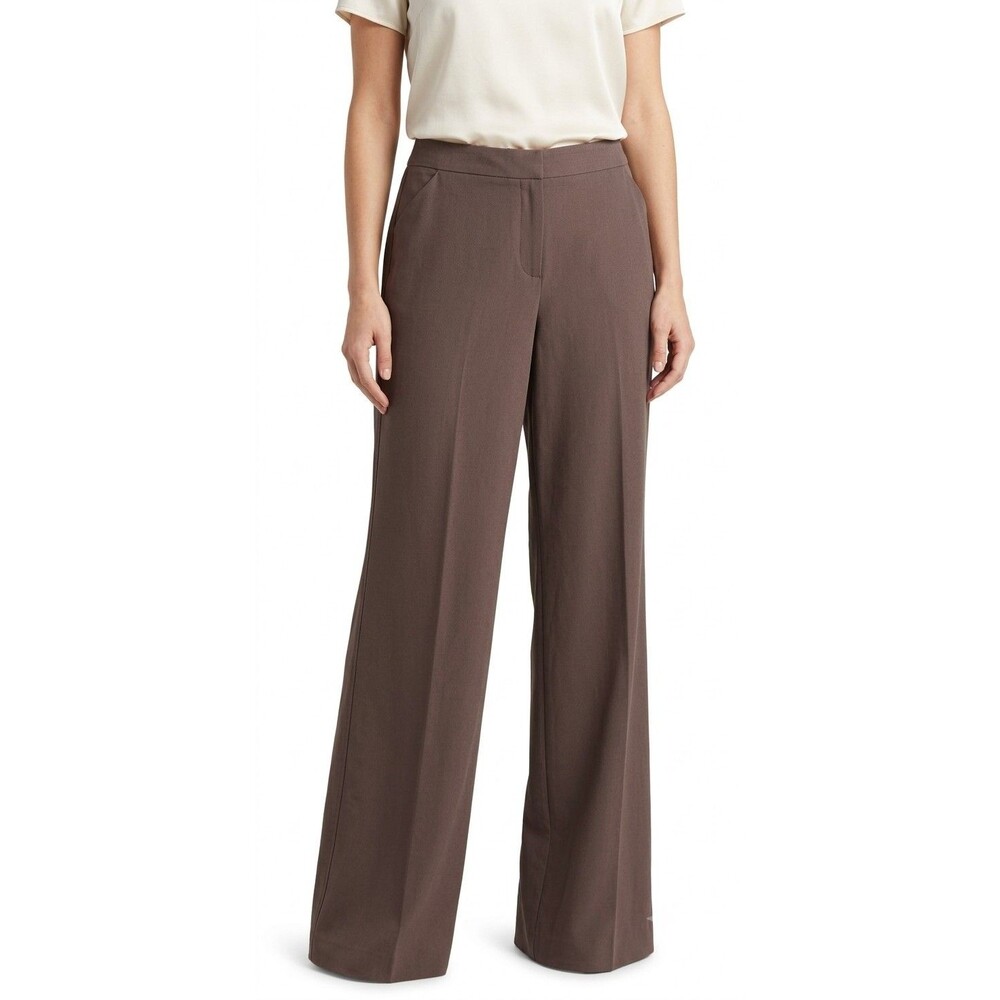 Worthington Pants Women Size 18W Brown Career Modern Fit Wide Leg Pants Sz 18W